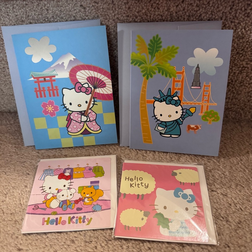 Sanrio Hello Kitty Greeting Cards and stickers (selling as a Lot)